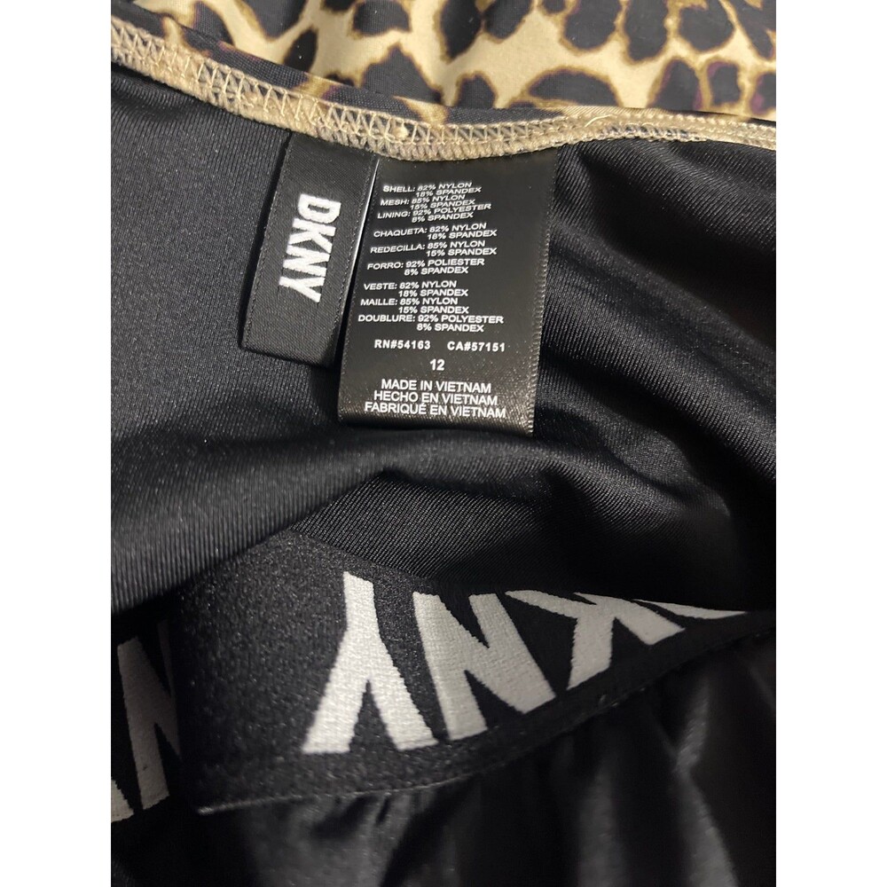 DKNY Women's Leopard-Print One Piece Swimsuit  Suntan Size 12  New with Tags - Picture 5 of 9
